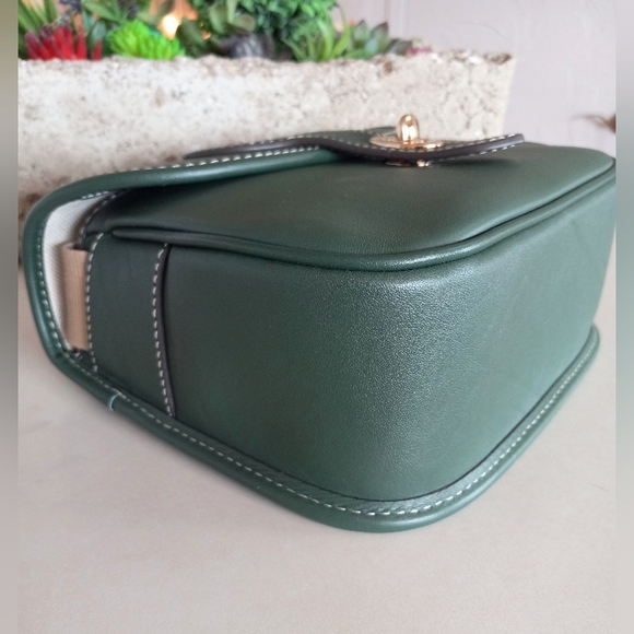 Dooney & Bourke Saddle Bag 20 Italian Leather In Sage - Picture 14 of 16